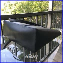 Michael Kors Women Large Leather Shoulder Tote Bag Laptop Purse Handbag Black
