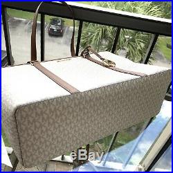 Michael Kors Women Large Leather Shoulder Tote Laptop Purse Handbag Bag +Wallet