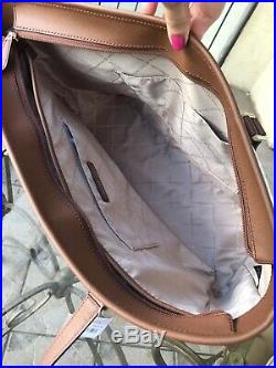 Michael Kors Women Large Leather Shoulder Tote Purse Vanilla Handbag Bag+Wallet