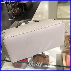 Michael Kors Women Large Leather Tote Shoulder Bag Laptop Purse Grey Handbag MK