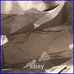 Michael Kors Women Large Leather Tote Shoulder Bag Laptop Purse Grey Handbag MK