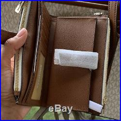 Michael Kors Women Large PVC Leather Shoulder Tote Bag Purse Handbag + Wallet
