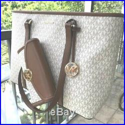 Michael Kors Women Large PVC Leather Tote Bag Purse Handbag Laptop+Clutch Wallet