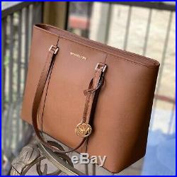 Michael Kors Women Large XL Leather Shoulder Tote Handbag Bag Purse Laptop Brown