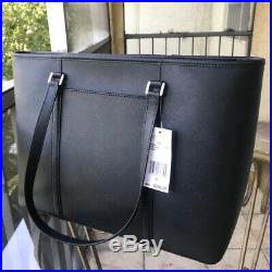 Michael Kors Women Leather Shoulder Tote Bag Laptop Purse Black +passport Wallet