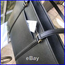 Michael Kors Women Leather Shoulder Tote Bag Laptop Purse Black +passport Wallet
