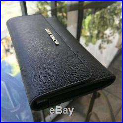 Michael Kors Women Leather Shoulder Tote Bag Laptop Purse Black +trifold Wallet
