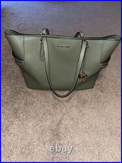 Michal Kors Gilly Large Drawstring Travel Laptop Tote Bag Light Sage