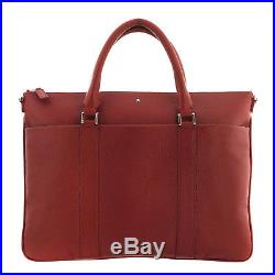 Montblanc Woman Soft Grain Document Case Flat Red 118734 Laptop Business Bag