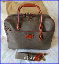 Mulberry Clipper Bag Briefcase Overnight Holdall Heritage Scotchgrain & Lea