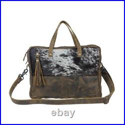 Myra Bag Womens Sombre Hues Cowhide & Genuine Leather Laptop Messenger Bag