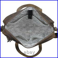 Myra Bag Womens Sombre Hues Cowhide & Genuine Leather Laptop Messenger Bag