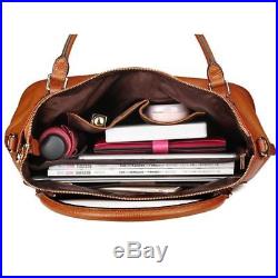 NESITU Large Capacity Genuine Leather Women's Handbag Laptop Office Shoulder Bag