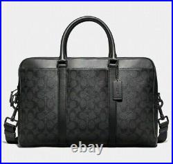 NEW $498 Coach Signature Trekker Carryall Leather Luggage Briefcase Laptop Bag