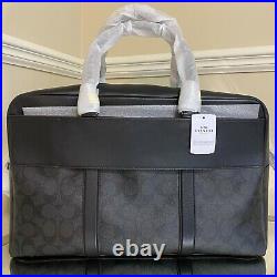 NEW $498 Coach Signature Trekker Carryall Leather Luggage Briefcase Laptop Bag