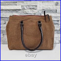 NEW ARIAT Ladies Sheridan Southwestern Laptop Tote Bag Brown Leather Wool