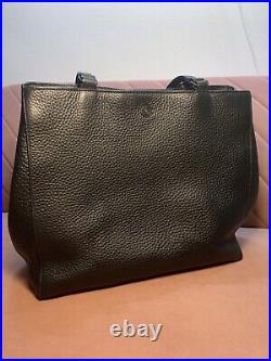 NEW Dagne Dover Allyn Pebbled Leather Large Black Laptop Tote Briefcase Bag