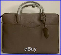 NEW LONGCHAMP Top Handle Leather Briefcase Laptop Bag $1420 Taupe
