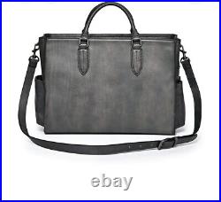 NEW Old Trend Monte Leather Grey Tote Laptop Bag With Dust Bag