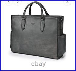 NEW Old Trend Monte Leather Grey Tote Laptop Bag With Dust Bag