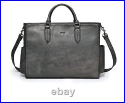 NEW Old Trend Monte Leather Grey Tote Laptop Bag With Dust Bag