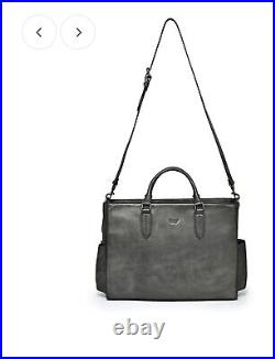 NEW Old Trend Monte Leather Grey Tote Laptop Bag With Dust Bag