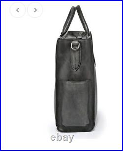 NEW Old Trend Monte Leather Grey Tote Laptop Bag With Dust Bag