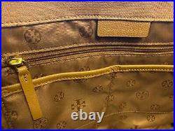 NEW Tory Burch Large Ella Laptop Luggage Brown Canvas & Leather Laptop Tote bag