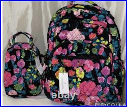 NEW Vera Bradley Essential XLarge Quilted Backpack & Lunch Bag Hilo Meadow