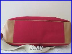 NWOT COACH Red Canvas Tan Leather Messenger Laptop Bag Unisex $258 MSRP