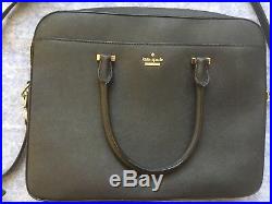 NWOT Kate Spade Black Leather 13 Laptop Messenger Briefcase Crossbody Bag