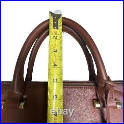 NWOT Levenger Womens Brown Leather Structured Messenger Briefbag w Laptop Case