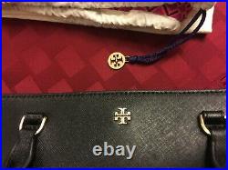 NWOT Tory Burch Robinson Black Genuine Leather Cross-body Tote Laptop Bag