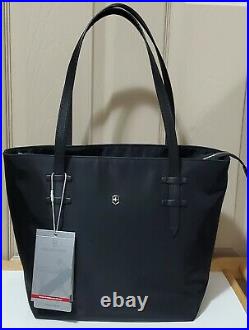 NWT $190 Victorinox Victoria 2.0 Carryall Black Nylon Tote Bag With Leather Accent