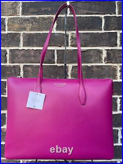 NWT $328 Kate Spade All Day Large Zip Top Tote Laptop PXR00387 Liquor Plum