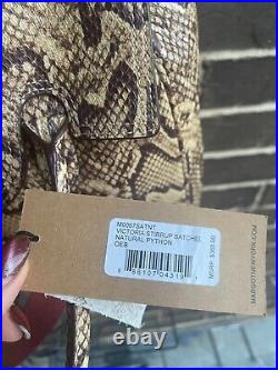 NWT $368 Margot Victoria Stirrup Natural Python Leather Satchel travel laptop LG