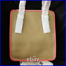 NWT COACH Legacy Leather Tan/Pink Laptop Magazine Tote Shoulder Bag NEW $458