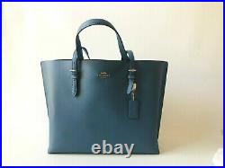 NWT Coach 1671 Mollie Tote in Double face Leather Stone Blue