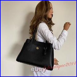 NWT Coach 89486 Lora Carryall Black Leather Suede Shoulder Bag Tote