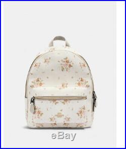 NWT Coach 91530 Charlie Backpack medium laptop bag Rose Bouquet Floral satchel