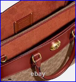 NWT Coach CE731 Brooke Carryall In Signature Canvas Leather Tan Rust Large Bag