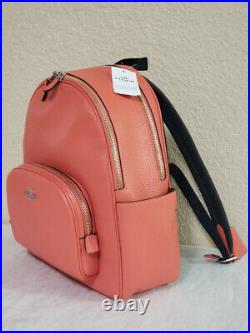 NWT Coach Court Backpack 5886 Tangerine Leather laptop bag gym tote satchel