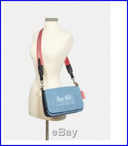 NWT Coach Jes Messenger 91137 Denim Crossbody Shoulder Bag laptop satchel tote