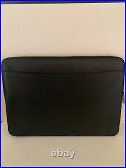 NWT Coach Laptop iPad Sleeve Case in Black Crossgrain Leather withGold F78121 $178