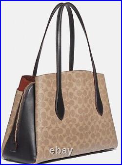 NWT Coach Lora Colorblock Carryall Tote Tan Rust/Brass 89087 Purse With Dust Bag