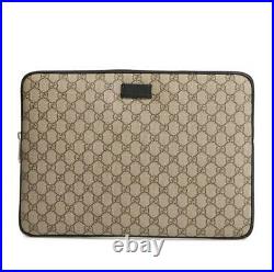 NWT Gucci GG Supreme Bag Laptop Case/Sleeve Clutch Pouch Canvas/Leather Unisex