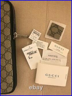NWT Gucci GG Supreme Bag Laptop Case/Sleeve Clutch Pouch Canvas/Leather Unisex