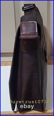 NWT Italian Made Dark Brown Vintage Leather Messenger Bag