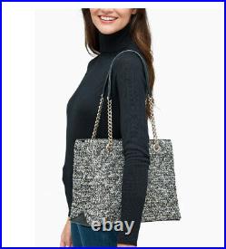 NWT KATE SPADE natalia Chain tote tweed satchel shoulder bag purse laptop