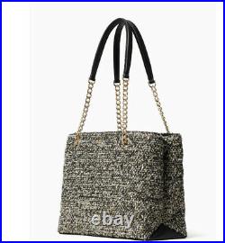 NWT KATE SPADE natalia Chain tote tweed satchel shoulder bag purse laptop